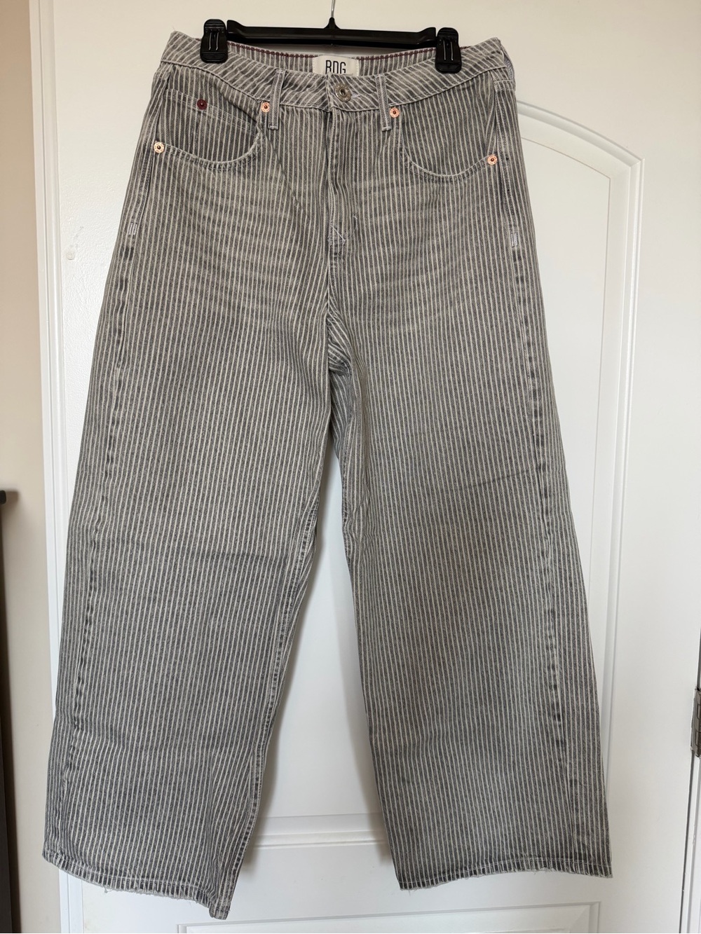NWOT Urban Outfitters Jaya Ticking Stripe Low Rise Wide Leg Boyfriend Jeans 29 - Picture 7 of 15